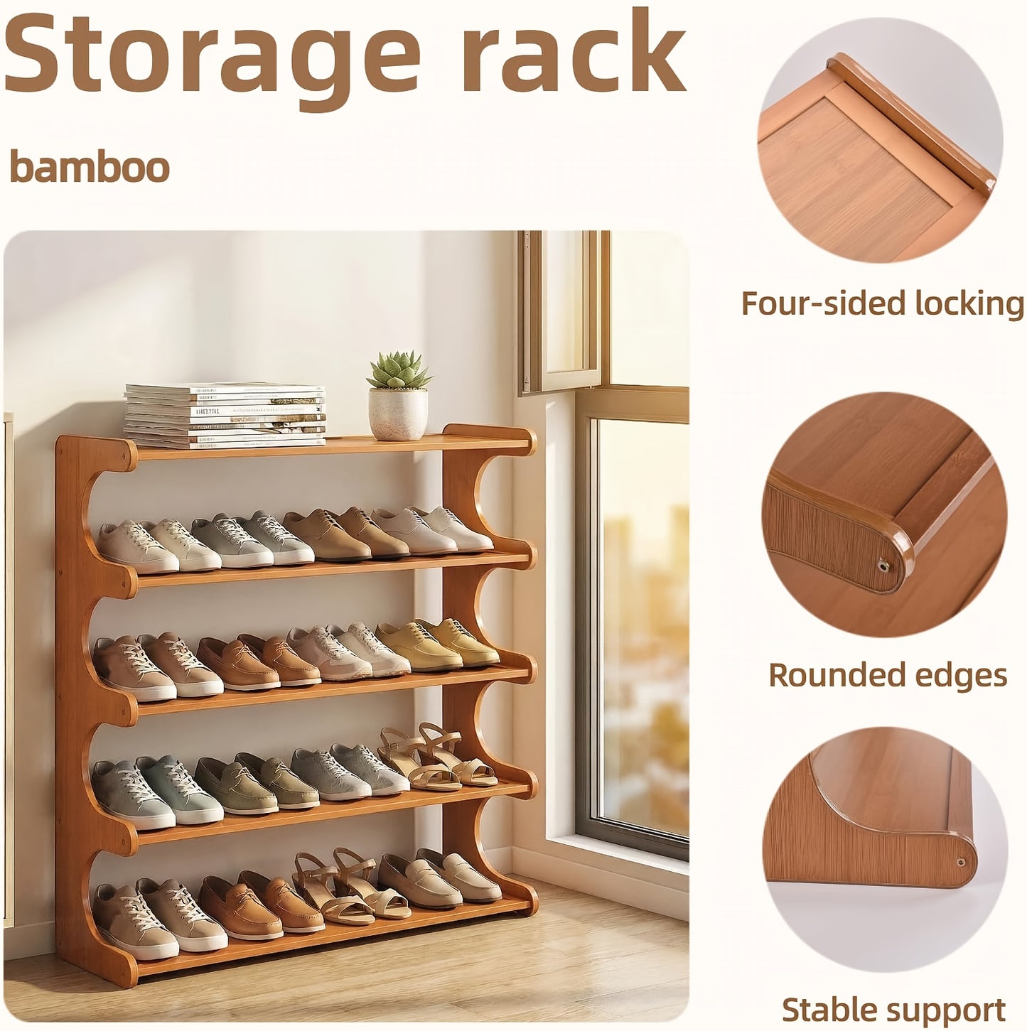 Corner Shoe Rack 8 Tier – Space-Saving Freestanding Shoe Storage Organiser for Hallway, Bedroom & Wardrobe, Multi-Layer Shoe Shelf for Home, Dorm & Rental, Holds Up to 24 Pairs