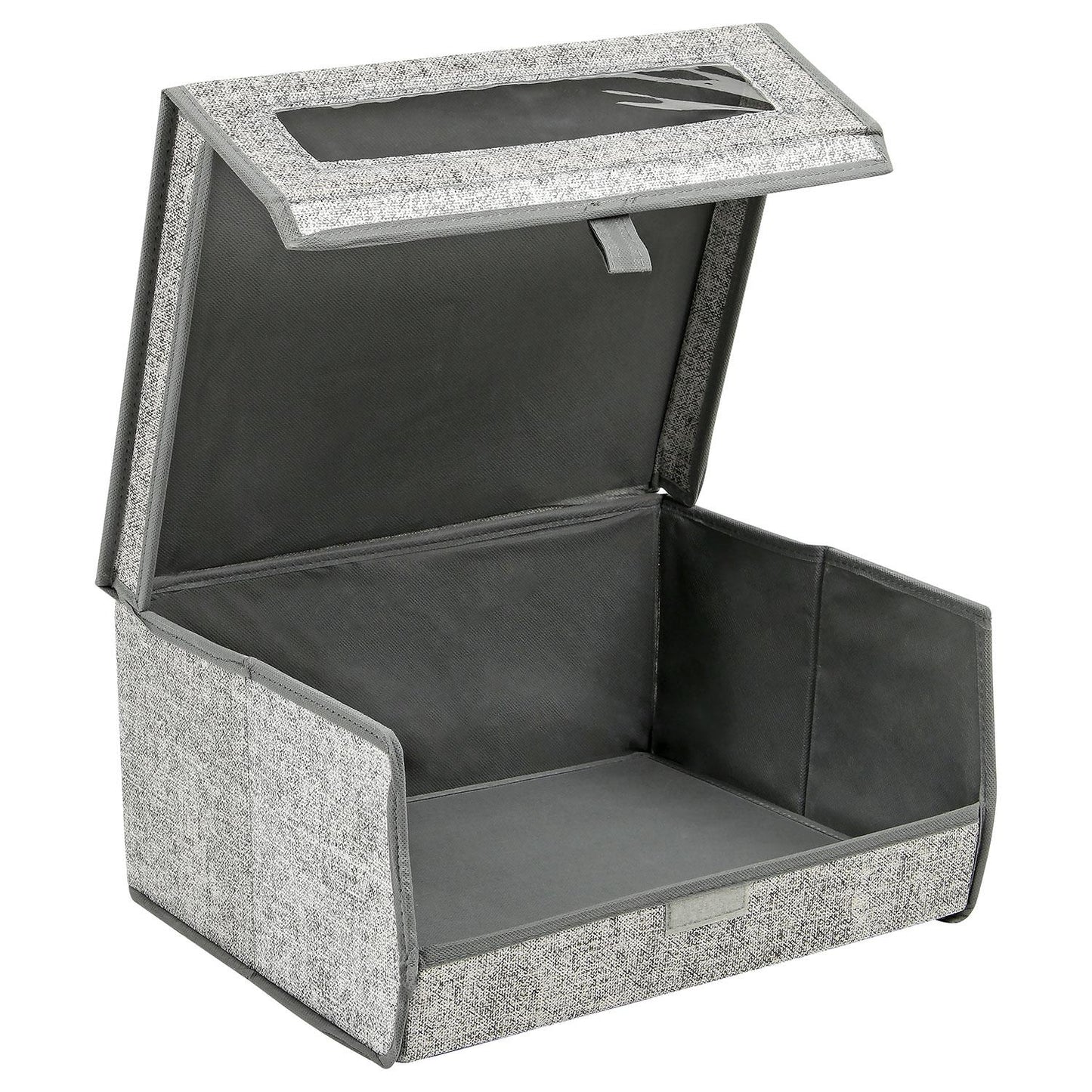 Taylor & Brown Set of 2 Large Fabric Stackable Shoe Storage Boxes with Lid & Transparent Window