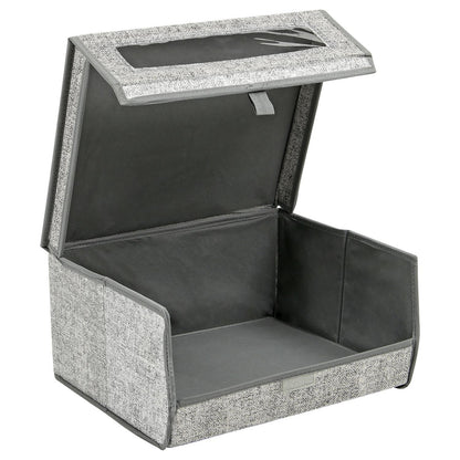 Taylor & Brown Set of 2 Large Fabric Stackable Shoe Storage Boxes with Lid & Transparent Window