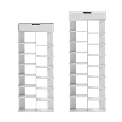 8/9-Tier Heavy-Duty Tall Shoe Rack Cabinet with Drawer, Space-Saving Vertical Shoe Organizer, Narrow Entryway/Bedroom/Office Storage, for Hallway, Closet, Apartment, Bedroom Organization