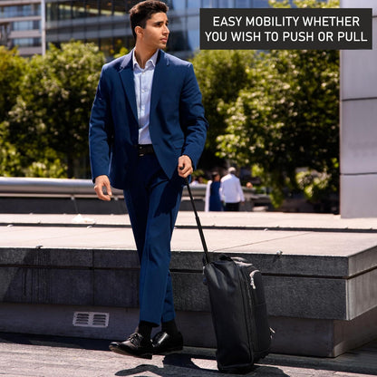5 Cities 21” / 55cm Lightweight Carry On Travel Cabin Trolley Bag with Wheels, Cabin Approved Hand Luggage, 2 Year Warranty – Black