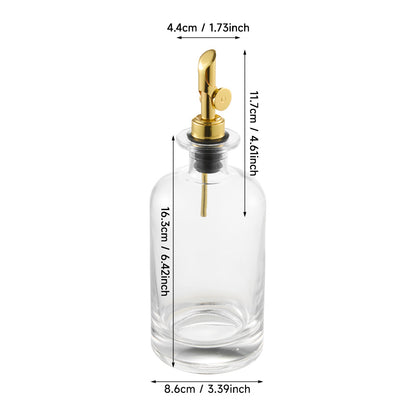 2pcs Olive Oil Dispenser Bottle for Kitchen, Glass Oil and Vinegar Dispenser Set, Coffee Syrup Dispenser, Kitchen Cooking Tools, 350ml/ 500ml, Silver/ Gold