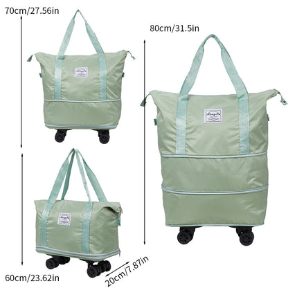 Travel Bag with Detachable Wheels, Expandable Duffel Bags for Women, Foldable Rolling Duffle Bag with Wheels, Carry on Luggage, Gift for Men Women Suitcases