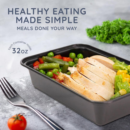 10/20pcs Meal Prep Containers with Lids, Reusable Food Storage Boxes, 1 & 2 Compartment Lunch Boxes, Stackable Plastic Takeaway Containers, Microwave Freezer Dishwasher Safe, Bento Lunch Box Set