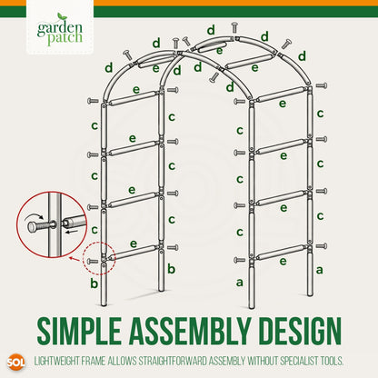 1 Pack Garden Arch for Climbing Plants | Large Metal Garden Trellis Arch 2.4m x 1.4m | Outdoor Garden Pathway Arch for Roses Vines Weddings