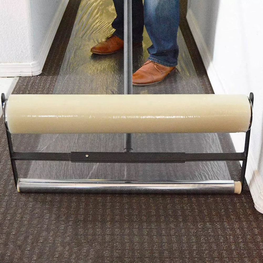 2 Roll Self Adhesive Clear Carpet Protector Film Temporary Protecting Floor Dust Sheet Cover, Stairs Home Office Hotel Floor Carpet Protector Roll, Home Renovation Furniture Covering Film, Extra Thick 90 Micron, 60cm*10m