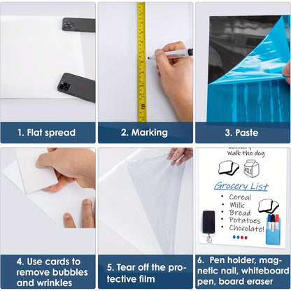 Youyijia Magnetic Whiteboard, White Board Sheet for Fridge, Easy to Write And Wipe Dry Erase Magnet Board, Ideal for Family Weekly Meal Planner, Shopping List, Office Notice (24X16)