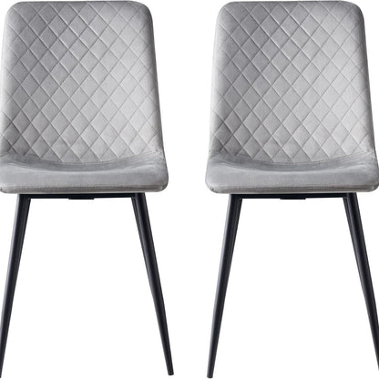mcc direct Set of 2 Designer Velvet Chairs Fabric Dining Chairs with Metal Legs-Lexi Chairs