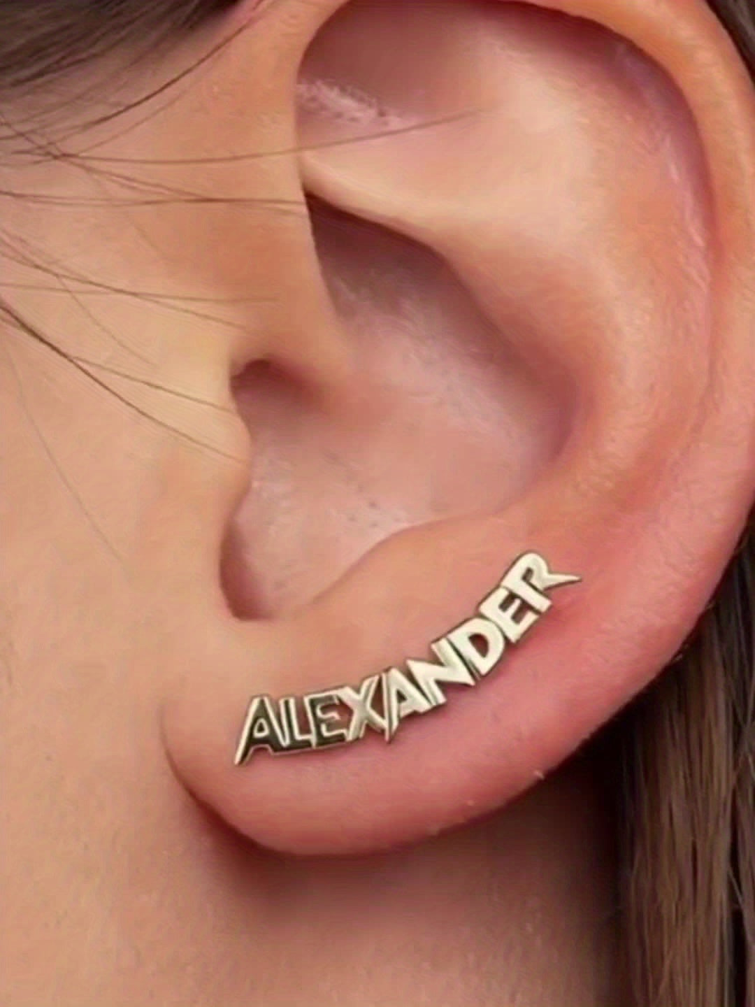 Personalised Name Stud Earrings - construction detail 6