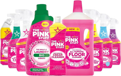 Pink Stuff 9-Piece Household Cleaning Products Bundle Gift Set – Includes Cream Cleaner, Toilet Gel, Shower & Shine, Bathroom, Floor, Multi-Purpose, Window, Cleaner & Laundry Liquid