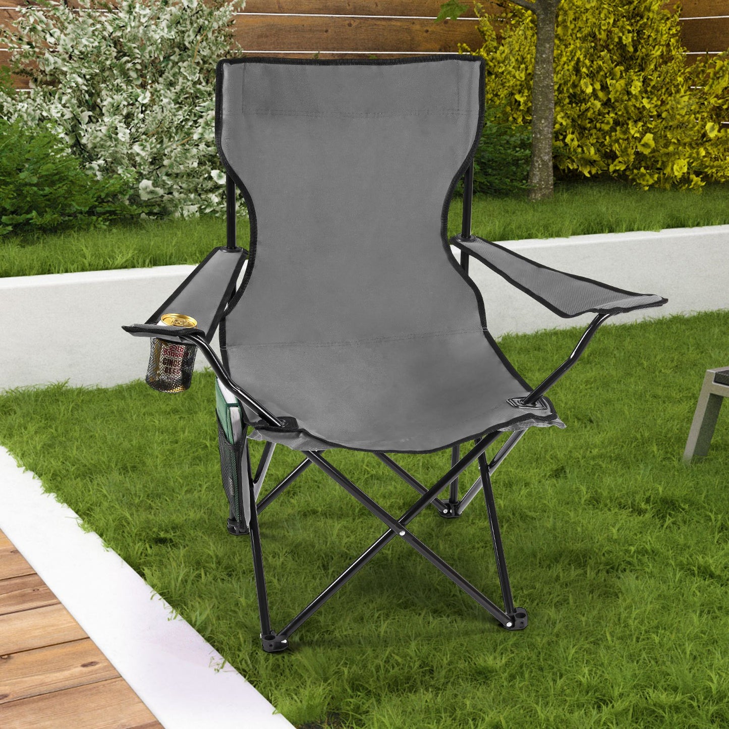 Taylor & Brown Set of 2 Lightweight Folding Camp Chair - Portable Chairs with Cup Holder, Side Pocket and Bag Perfect for Camping, Festivals, Garden, Fishing, Beach and BBQs, Camping Chair