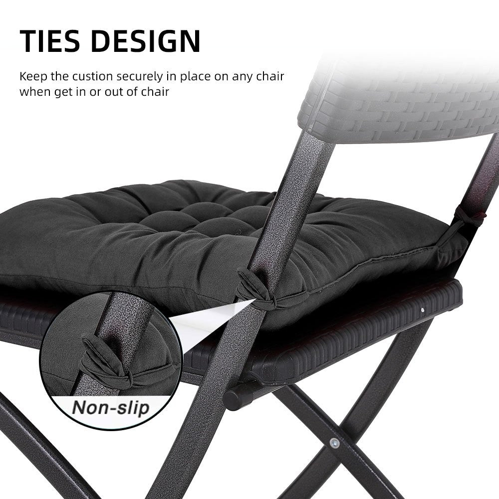 Seat Cushion Pads 4 Pack 40x40cm – Solid Colour Comfort Chair Pads for Office, Dining & Home, Prolonged Sitting Support in Purple & Dark Blue