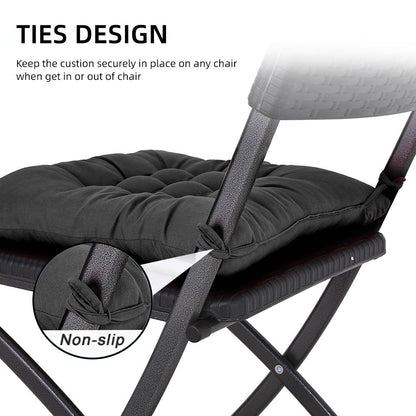 Seat Cushion Pads 4 Pack 40x40cm – Solid Colour Comfort Chair Pads for Office, Dining & Home, Prolonged Sitting Support in Purple & Dark Blue