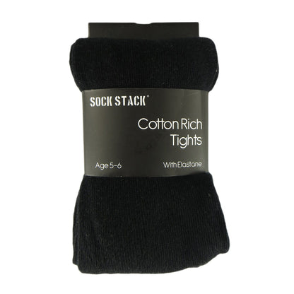 Pack Of 6 Girls Tights, School Uniform Multipack Soft Cotton Rich Winter Tights (3-12 Years)