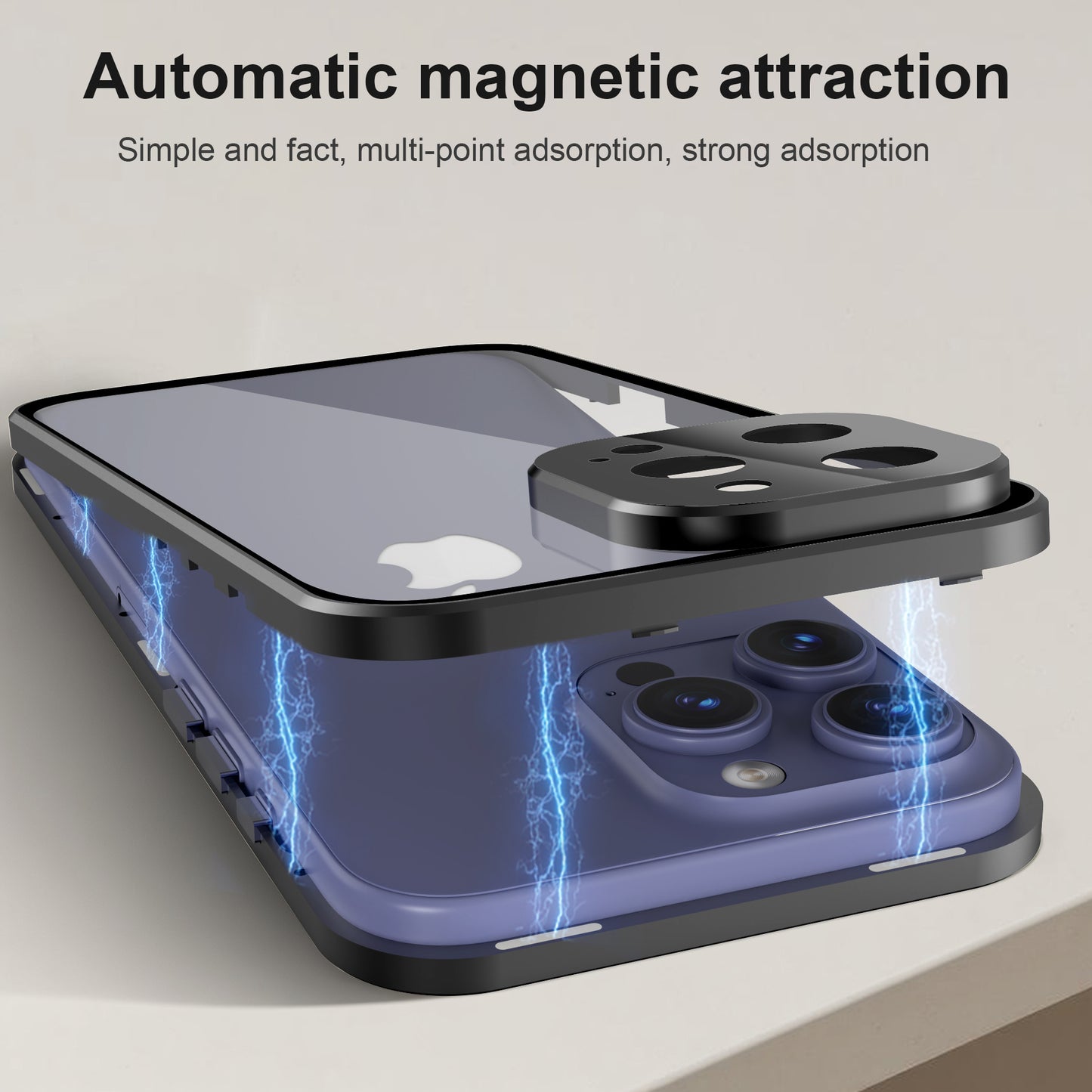 Phone Case - Case for Iphone 17 Promax Featuring a 360-Degree Privacy Screen Protector, Anti-Spy Tempered Glass, Magnetic Lock, And Metal Bumper