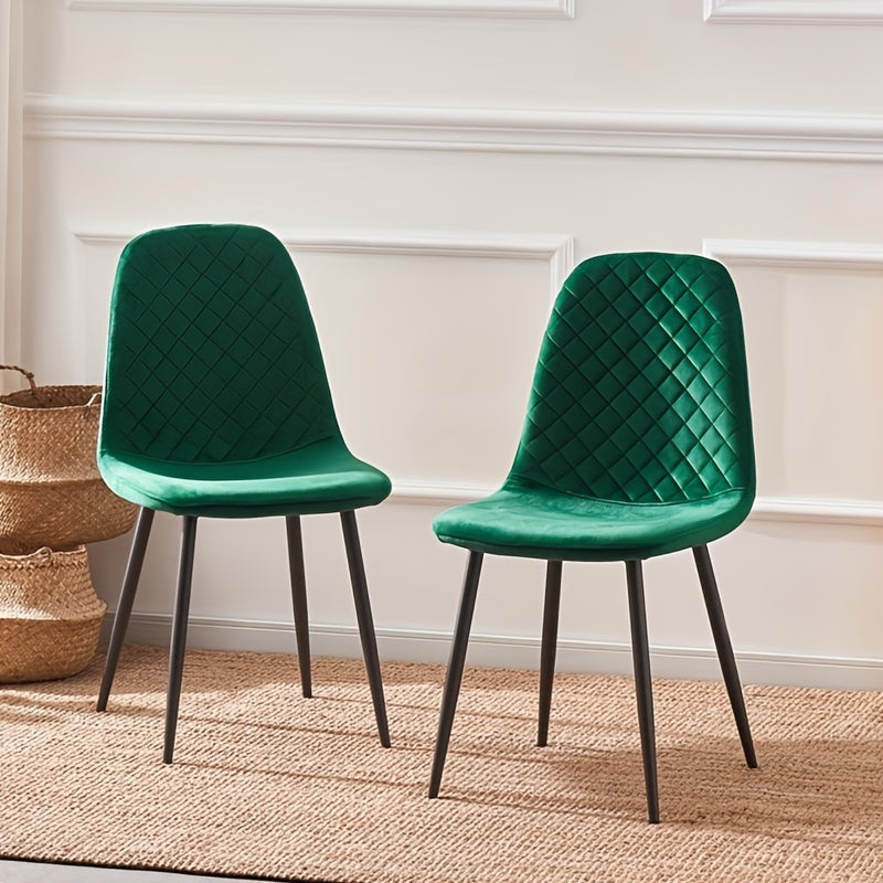 A Set of 2 Or 4 Velvet Dining Chairs with Metal Legs, Fabric Upholstered Seats, Modern Style Dining Chairs, Living Room Side Chairs