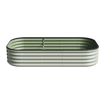 Galvanized Planter Garden Boxes Outdoor, Oval Large Metal Galvanized Raised Garden Bed for Vegetables, 2 Sizes 2 Colours Available