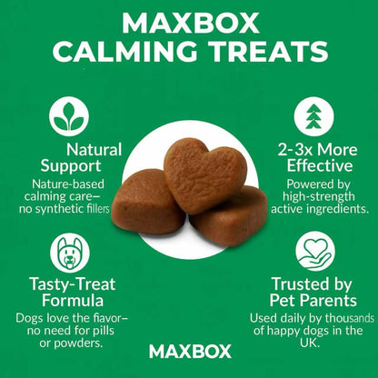 MAXBOX Dog Calming Treats - Calming Dog Treats，120 Soft Chews for Dogs ，Dog Calming & Stress Relief Chewable Tablets For Dog