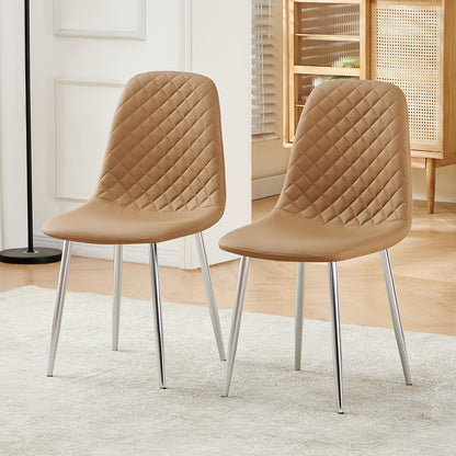 Velvet Dining Chairs Set of 2 or 4 – Upholstered Fabric Seat with Metal Legs, 40x44.5x84cm, 120kg Capacity, Modern Dining Room & Living Room Side Chairs, 16 Colours