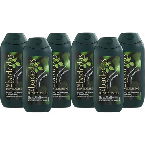 Badedas 3in1 Revitalising Shower Gel 200ml Body Wash, Shampoo & Conditioner - 6 Pack