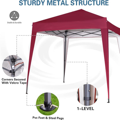 Pop-up Gazebo 2m x 2m With Sides Silver Protective Layer Waterproof Marquee Canopy
