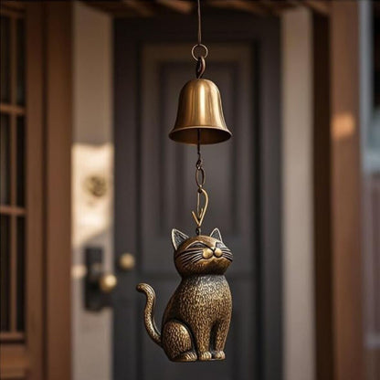 1pc Cat Wind Chime 2025 Unique Cat Garden Decor Outdoor Themed Statue Gifts