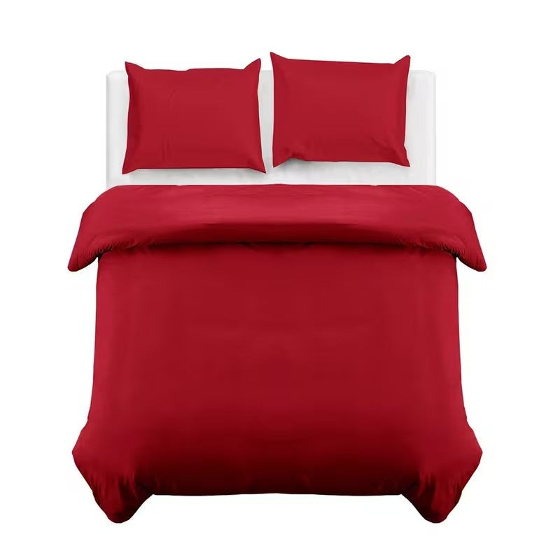 Divine Textiles-Plain Duvet Cover Bedding Set with Pillowcases – Soft & Smooth Everyday Bed Linen – Easy Care Comfortable Quilt Cover – Single Double King Super King Sizes Bedroom Set