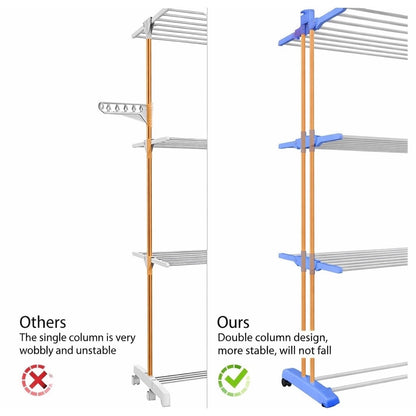 4 Tier Extra Large Clothes Airer Indoor Foldable Outdoor Laundry Dryer Rack Line Hangable Hanger Racks