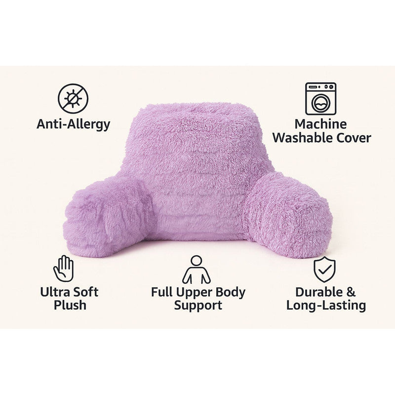 Teddy Fleece Reading Pillow with Arms – 65 x 40cm