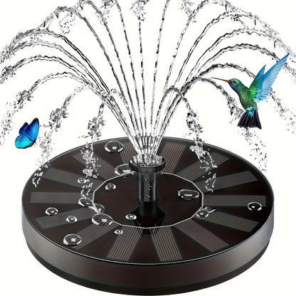 Solar Fountain Pump with 6 Nozzles - Solar Powered, Easy to Install, Suitable for Bird Baths, Gardens, Pond Decoration, Outdoor And Fish Tanks (Automatic)