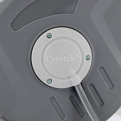 Hose Reel – Compact Wall-Mounted or Portable Reel with Retractable Rewind Function, Package Includes Nozzle, Fittings & Fixings, Grey