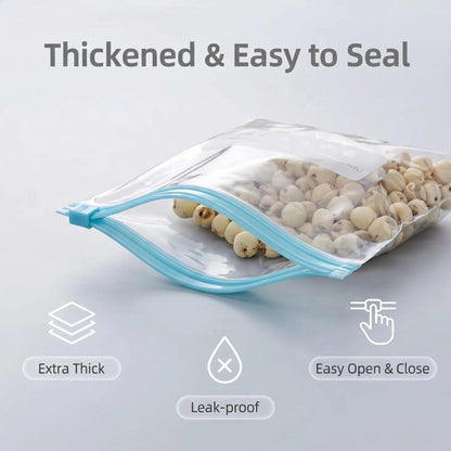 120pcs Reusable Food Storage Bags with Zipper, Leak-Proof & Airtight Kitchen Freshness Bags - Ideal for Food Preservation, Reusable Produce Bag