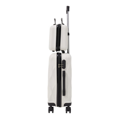 Luggage Sets of 2 Piece, Suitcase Set, Cabin Suitcase with Wheels, Hand Luggage Suitcase and Toiletry Bag with Beauty Case, 20''+14'' Inch