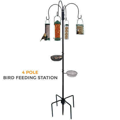 Wild Bird Feeding Station with Feeders Water & Seed Tray Perfect for Gardens Outdoor Feeder Table Ground Spike Base