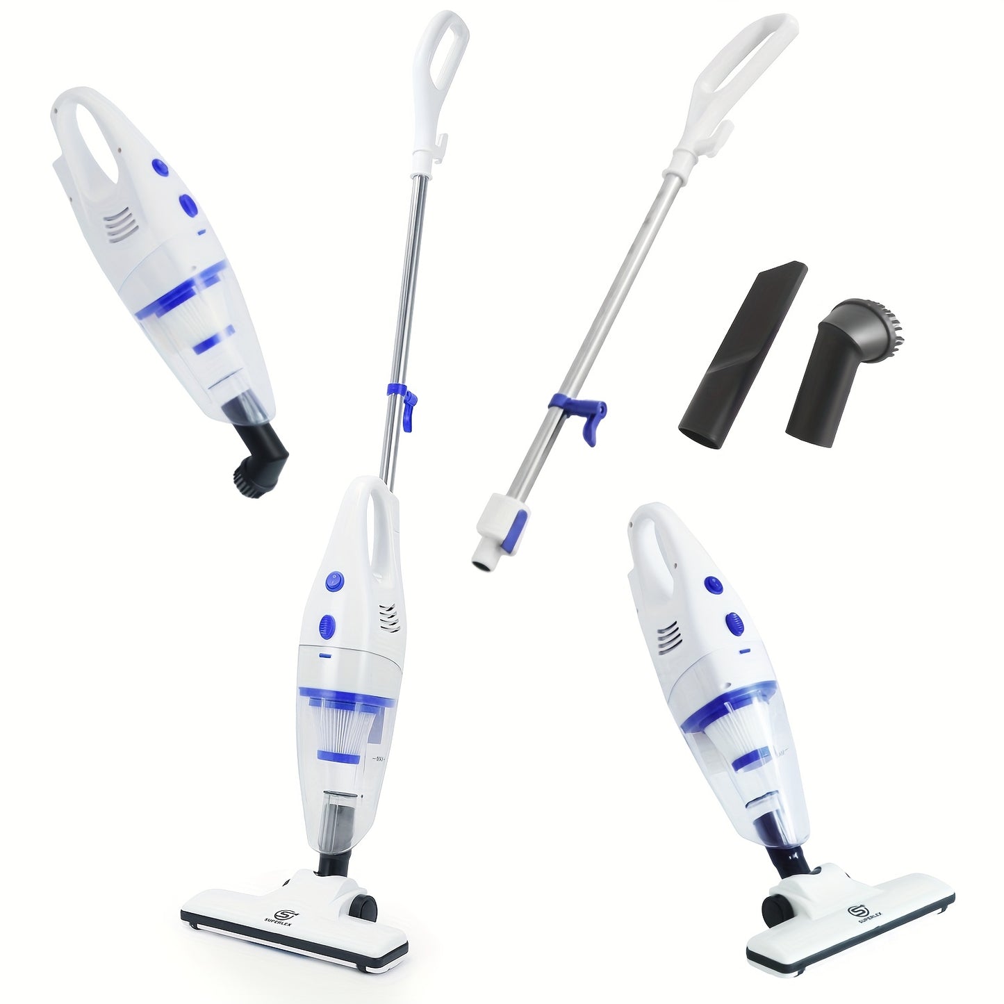 SUPERLEX 600W Vacuum Cleaner with Cable 4-in-1 Upright Bagless Vacuum, Hand-held Stick Vacuum Cleaner 16Kpa Suction with HEPA Filter for Animal Hair, Carpet, Floor