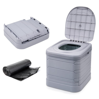 Portable Camping Toilet 24L Folding Outdoor Loo 300kg Capacity for Caravan Hiking Fishing Festivals & Road Trips – Adults & Kids