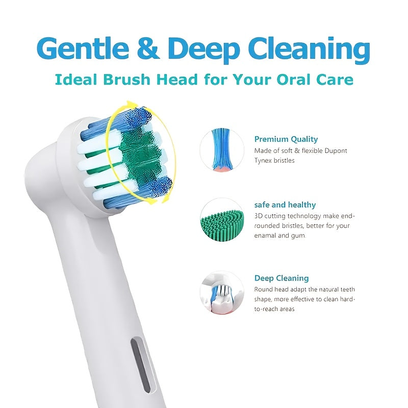 Replacement heads for Oral-B compatible electric toothbrush heads - Soft, durable replacement brush heads for enhanced oral care, 8/16/20/40 compatible Oral-B 1000/9600/3757/500/3000/8000/7500/7000/Pro replacement toothbrush heads