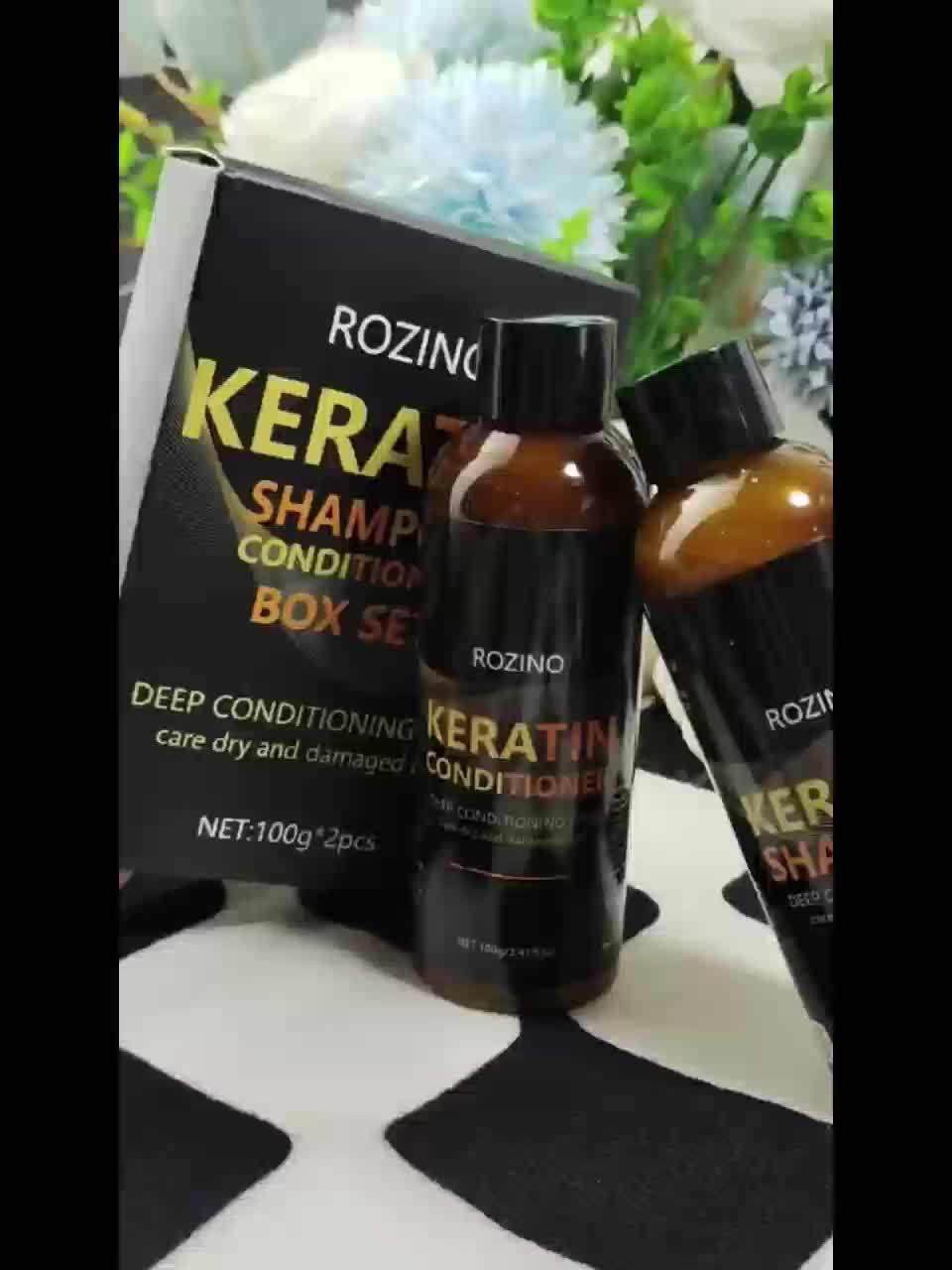 2pcs Keratin Hair Care Set for Travel, Deeply Nourishes Hair, Provides Long, Smooths Every Strand, And Offers Dual Cleansing And Moisturizing Care