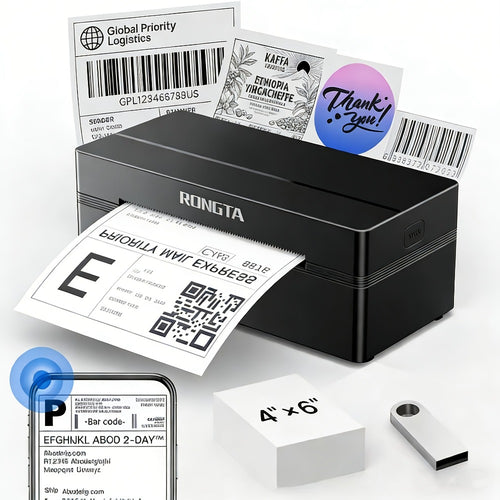 Rongta RP425 Wireless Thermal Label Printer 4x6 – Compact Shipping Label Maker for Small Business & Home, Compatible with Android, iPhone & Windows