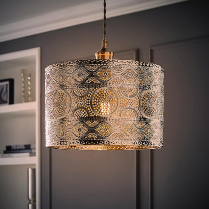 Casablanca Moroccan Style 30cm Pendant Easy Fit Ceiling Light Drum Lamp Shade