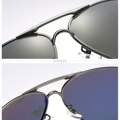 AOWEAR UV400 Pilot Sunglasses Polarized Mirror Driving Men Sunglasses