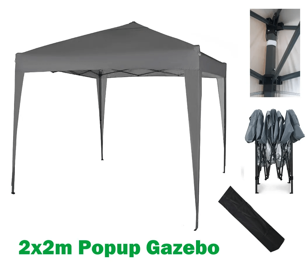 2x2m Pop-up Gazebo Waterproof Outdoor Garden Marquee Canopy No Sides