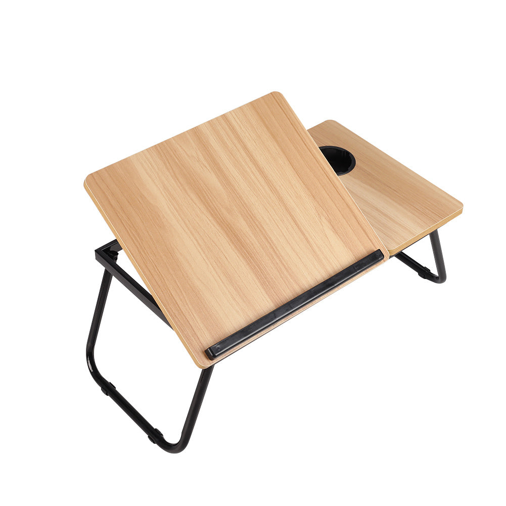 Laptop Computer Desk Portable Foldable Notebook Table Tablet Stand 5-Position Adjustable Tilt Height Over Sofa Tables With Cup Holder Bed Table Lazy Desk Reading Study Desk Breakfast Tray Knee Table 23.05*12.8*9.45 Inches