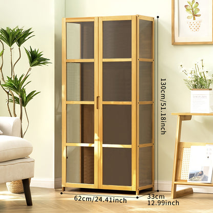 Acrylic Transparent Display Cabinet, Bamboo Collectible Display Cabinet, Cell Storage, Toy Model Display