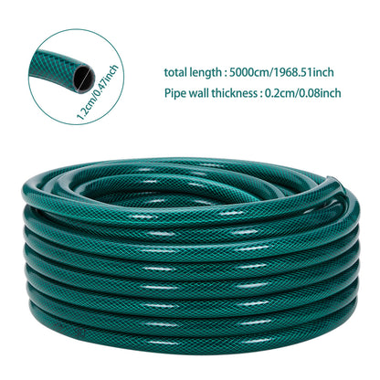 Garden Hose for Outdoor Cleaning and Watering in All Seasons, Flexible Water Pipe Strong Durable Material PVC Use for Watering Plant Flower Lawn Cleaning House Dia 12mm Thk 2mm Multiple Sizes