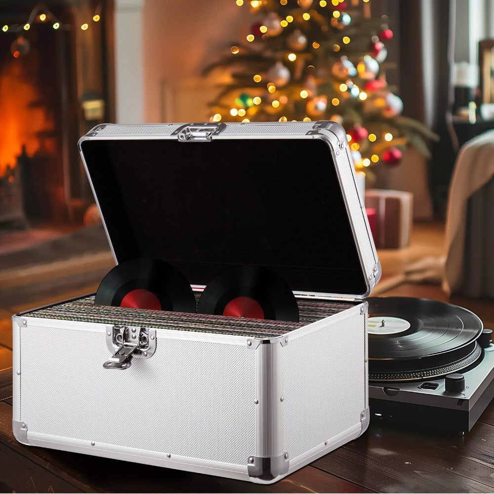 7-Inch Vinyl Record Case - Lockable 200-Disc Box