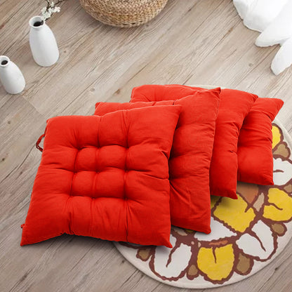 4pcs Solid Coloured Chair Cushions - Machine Washable and Durable, with A Knitted Design for Comfort and Support, Suitable for Garden, Dining and Office Chairs 40*40*5 Cm, Multi-colour Choice