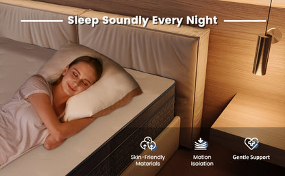 26cm Premium Hybrid Mattress – Individual Pocket Springs & 7-Zone Gel Foam, Medium Firm, Motion Isolation | Single Small Double King | Free UK Delivery