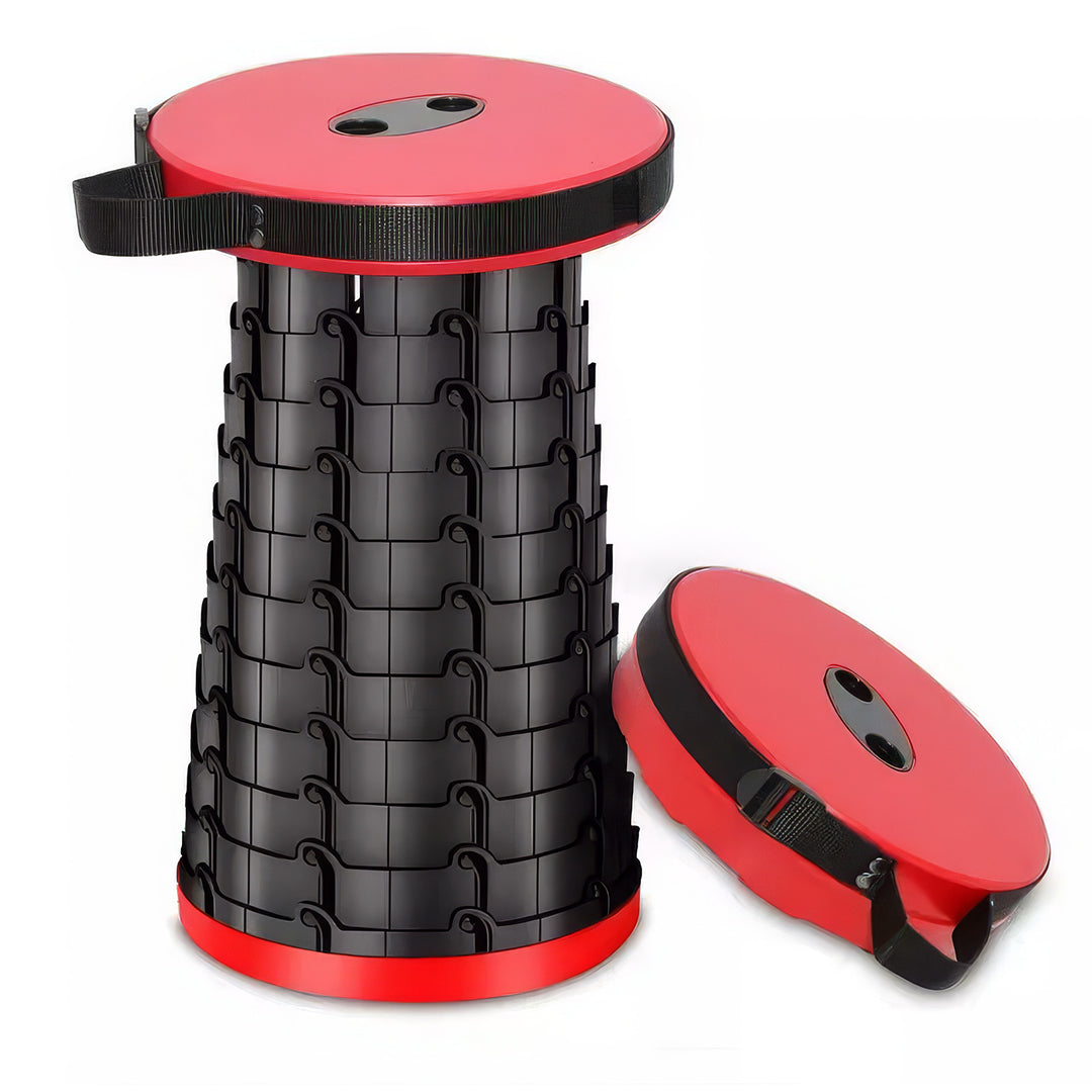 Portable Folding Stool with Adjustable Height for Camping and Travel (Random Colours)