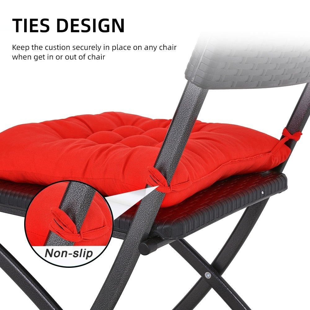 Seat Cushion Pads 4 Pack 40x40cm – Solid Colour Comfort Chair Pads for Office, Dining & Home, Prolonged Sitting Support in Purple & Dark Blue
